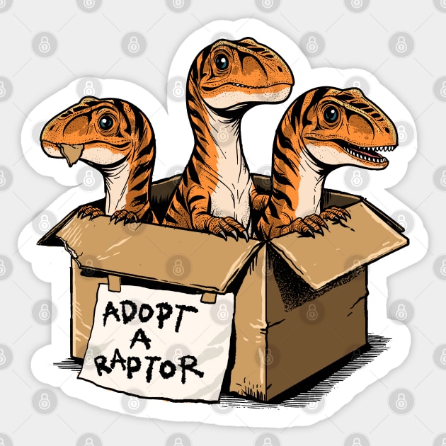Prehistoric Adoption: Adopt a Raptor Sticker by GoshWow®